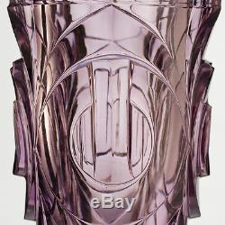 C. 1950s Moser sculptural moulded & cut crystal lilac vase, Zadikow or Eschler