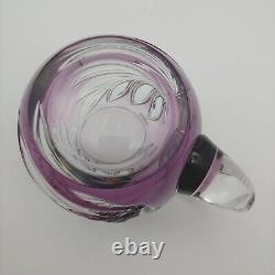 Caesar Crystal Cut To Clear Glass Mug 5 Large Purple Czech Bohemia Beer Stein
