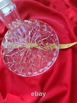 Captains Ship Nautical Cut Crystal Glass Decanter With Stopper Vintage 1980s