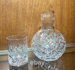 Carafe & Tumbler Bedside Cut Glass Crystal Diamond Crosscut Guest Bedroom