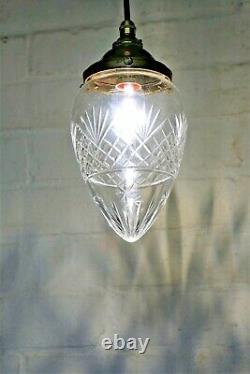 Ceiling Light An Antique Cut Crystal Glass Acorn Pendant & Gallery Early 20th C