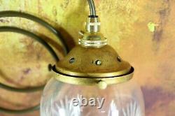 Ceiling Light An Antique Cut Crystal Glass Acorn Pendant & Gallery Early 20th C