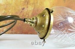 Ceiling Light An Antique Cut Crystal Glass Acorn Pendant & Gallery Early 20th C