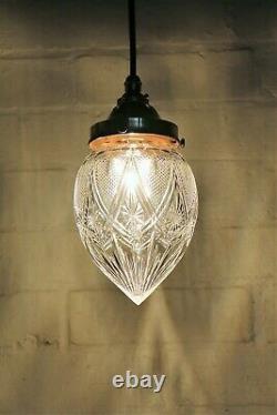 Ceiling Light An Antique Victorian Cut Crystal Glass Acorn Pendant & Gallery