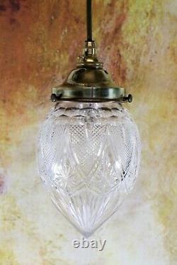 Ceiling Light An Antique Victorian Cut Crystal Glass Acorn Pendant & Gallery