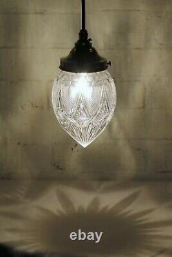 Ceiling Light An Antique Victorian Cut Crystal Glass Acorn Pendant & Gallery