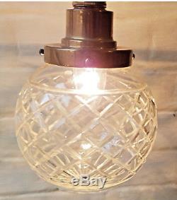 Ceiling Light Antique Cut Glass Sphere Pendant Fitting