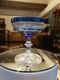 Champagne Glass, Cobalt Blue Cut to clear St Louis Trianon Bohemian crystal