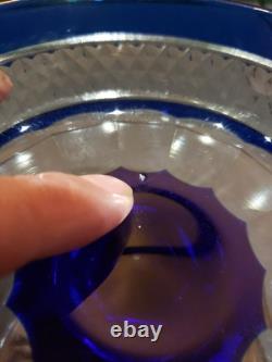 Champagne Glass, Cobalt Blue Cut to clear St Louis Trianon Bohemian crystal