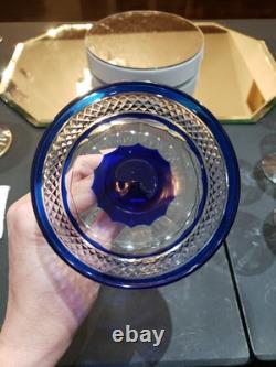 Champagne Glass, Cobalt Blue Cut to clear St Louis Trianon Bohemian crystal