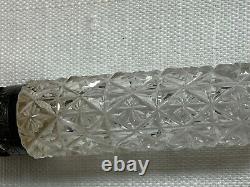 Charles May Antique English Sterling Silver Cut Crystal Perfume Scent Bottle