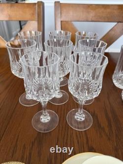Clear Cut Crystal Glass Drinkware Set Wine Goblets & Tall Tumblers, Clear