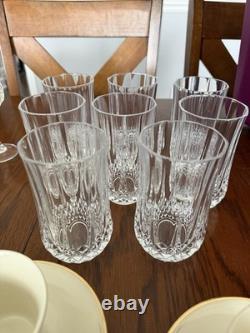 Clear Cut Crystal Glass Drinkware Set Wine Goblets & Tall Tumblers, Clear