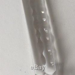 Clear Etched Glass Mantle Lusters 11 Tall with 6 Fancy Cut Crystal Prisms