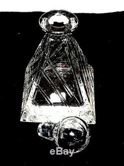 Colle Crystal Low Cut Pyramid Decanter Bottle Liquor 10in