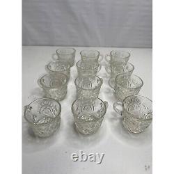 Colony Indiana Cut Crystal Glass Punch Set Complete Vintage 15 Pcs