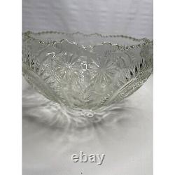 Colony Indiana Cut Crystal Glass Punch Set Complete Vintage 15 Pcs