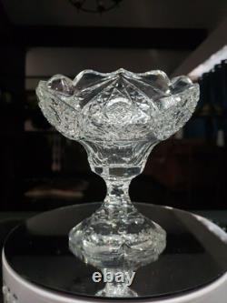 Compote, American Brilliant Period Cut Glass Crystal Creswick Egginton Signed