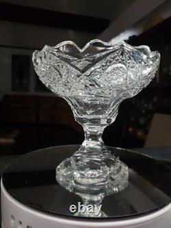 Compote, American Brilliant Period Cut Glass Crystal Creswick Egginton Signed