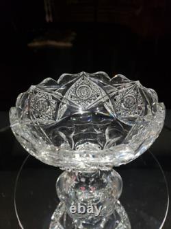 Compote, American Brilliant Period Cut Glass Crystal Creswick Egginton Signed