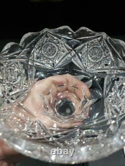 Compote, American Brilliant Period Cut Glass Crystal Creswick Egginton Signed