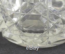 Continental Clear Crystal Art Glass Perfume Bottle, c1910 Hand Cut & Polished