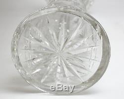 Continental Large Hand Cut & Polished Crystal vase with Sawtooth Rim, 20th Century