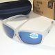 Costa Del Mar Cut Polarized Sunglasses-Matte Crystal/Blue Mirror 400G Glass Lens