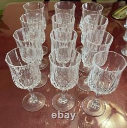 Cristal d'Arques Longchamp Vintage Diamond-Cut Crystal Wine Glasses Set of 12