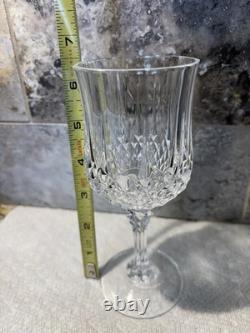 Cristal d'Arques Longchamp Vintage Diamond-Cut Crystal Wine Glasses Set of 12