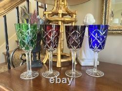 Crystal Clear Industries Cut To Clear Bohemian 4 Pcs Water Wine Stemmed Goblets