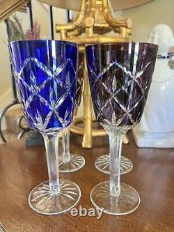 Crystal Clear Industries Cut To Clear Bohemian 4 Pcs Water Wine Stemmed Goblets