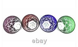 Crystal Clear Industries Cut To Clear Bohemian 4 Pcs Water Wine Stemmed Goblets