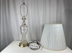 Crystal Cut 24 Lead Glass Style Table Lamp Made in West Germany -Vintage Clear