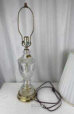 Crystal Cut 24 Lead Glass Style Table Lamp Made in West Germany -Vintage Clear