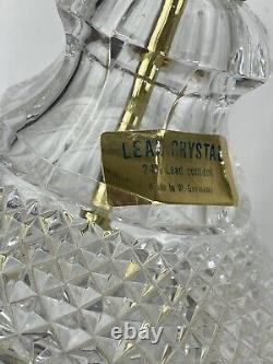 Crystal Cut 24 Lead Glass Style Table Lamp Made in West Germany -Vintage Clear