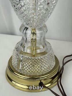 Crystal Cut 24 Lead Glass Style Table Lamp Made in West Germany -Vintage Clear