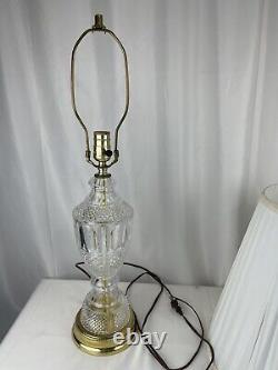 Crystal Cut 24 Lead Glass Style Table Lamp Made in West Germany -Vintage Clear