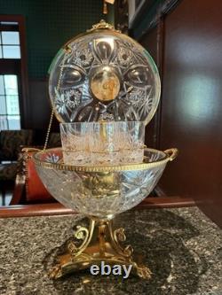 Crystal Cut Egg Shape Vodka Set With 6 Glasses