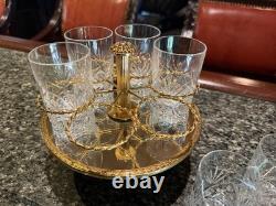 Crystal Cut Egg Shape Vodka Set With 6 Glasses