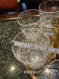 Crystal Cut Egg Shape Vodka Set With 6 Glasses