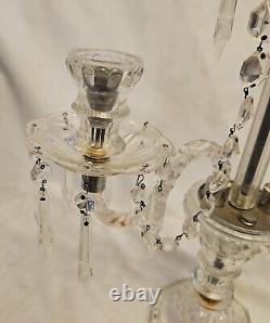 Crystal Cut Glass Gerondels Table Candelabra Circa 1930s