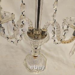 Crystal Cut Glass Gerondels Table Candelabra Circa 1930s