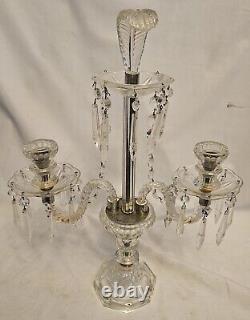 Crystal Cut Glass Gerondels Table Candelabra Circa 1930s