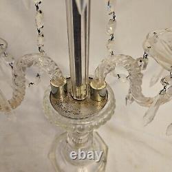 Crystal Cut Glass Gerondels Table Candelabra Circa 1930s