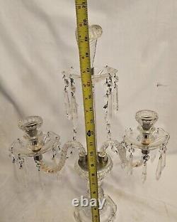 Crystal Cut Glass Gerondels Table Candelabra Circa 1930s