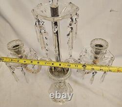 Crystal Cut Glass Gerondels Table Candelabra Circa 1930s