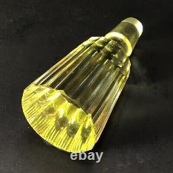 Crystal Decanter 4 Cordial Glasses Citrin Yellow Cut To Clear Deco Remarkable