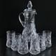 Crystal Drinking Set 50 oz Pitcher & 6 Glasses, Hand-Cut Neman Glassworks