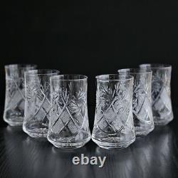 Crystal Drinking Set 50 oz Pitcher & 6 Glasses, Hand-Cut Neman Glassworks